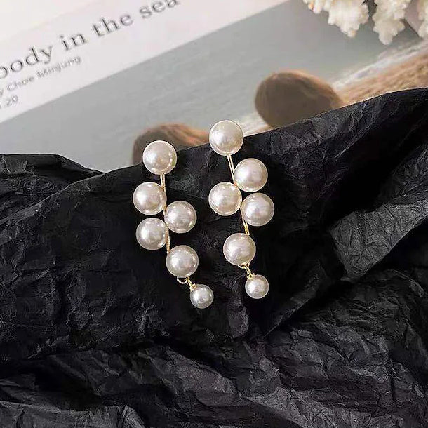 Women's Pearl Alloy Stud Earrings Purchase For Sale