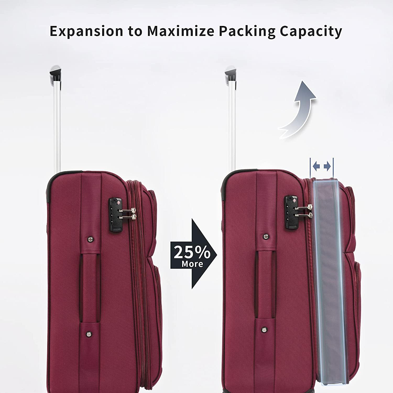 3-Pack: Softside Travel Luggage Set with TSA Lock Clearance Visit New