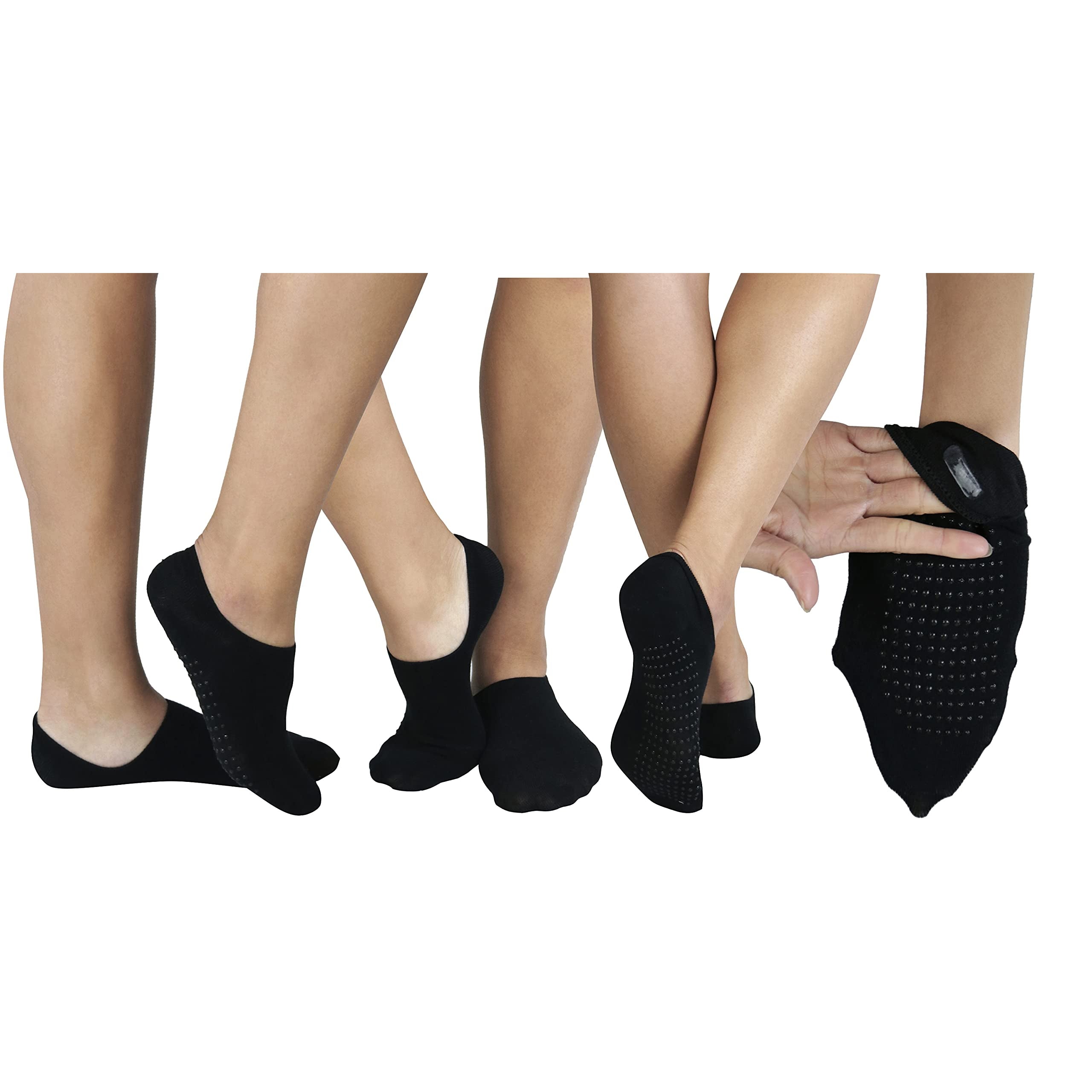 6-Pack: ToBeInStyle Women's Plain Liner Socks with Dotted Nonslip Bottom and Heel Grip Good Selling Sale Online