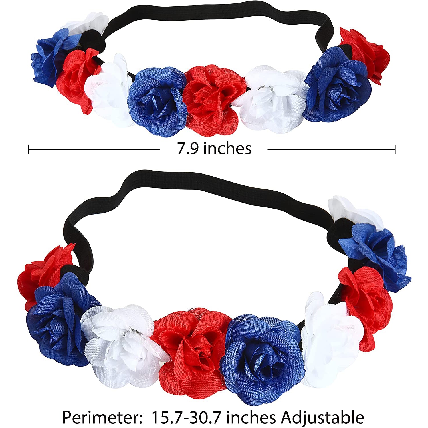 6-Piece: Patriotic Flower Headbands Cheap Real Authentic