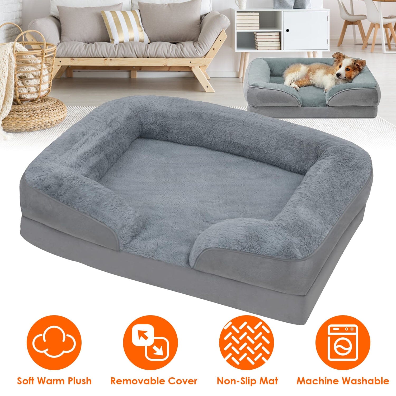 Soft Warm Plush Puppy Cozy Nest Sofa Non-Slip Bed Cushion Mat Browse For Sale