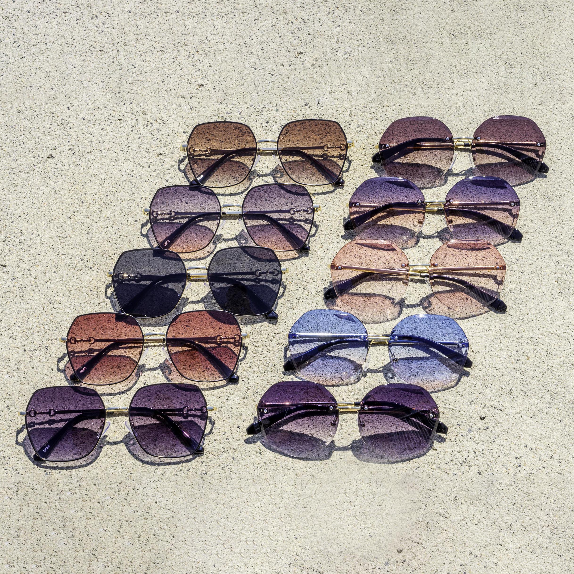 Polygon Stylish Oversized Gradient Sunglasses Best Seller