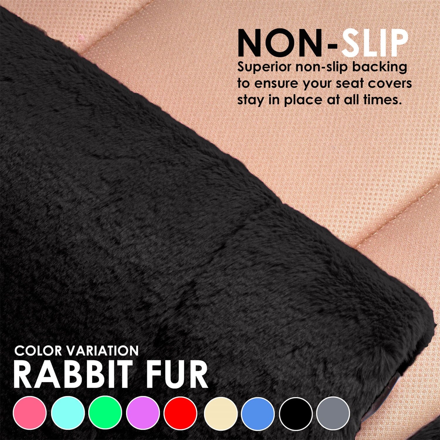 6-Piece Set: Doe16 Faux Rabbit Fur Car Seat Cushions Cheap New Styles