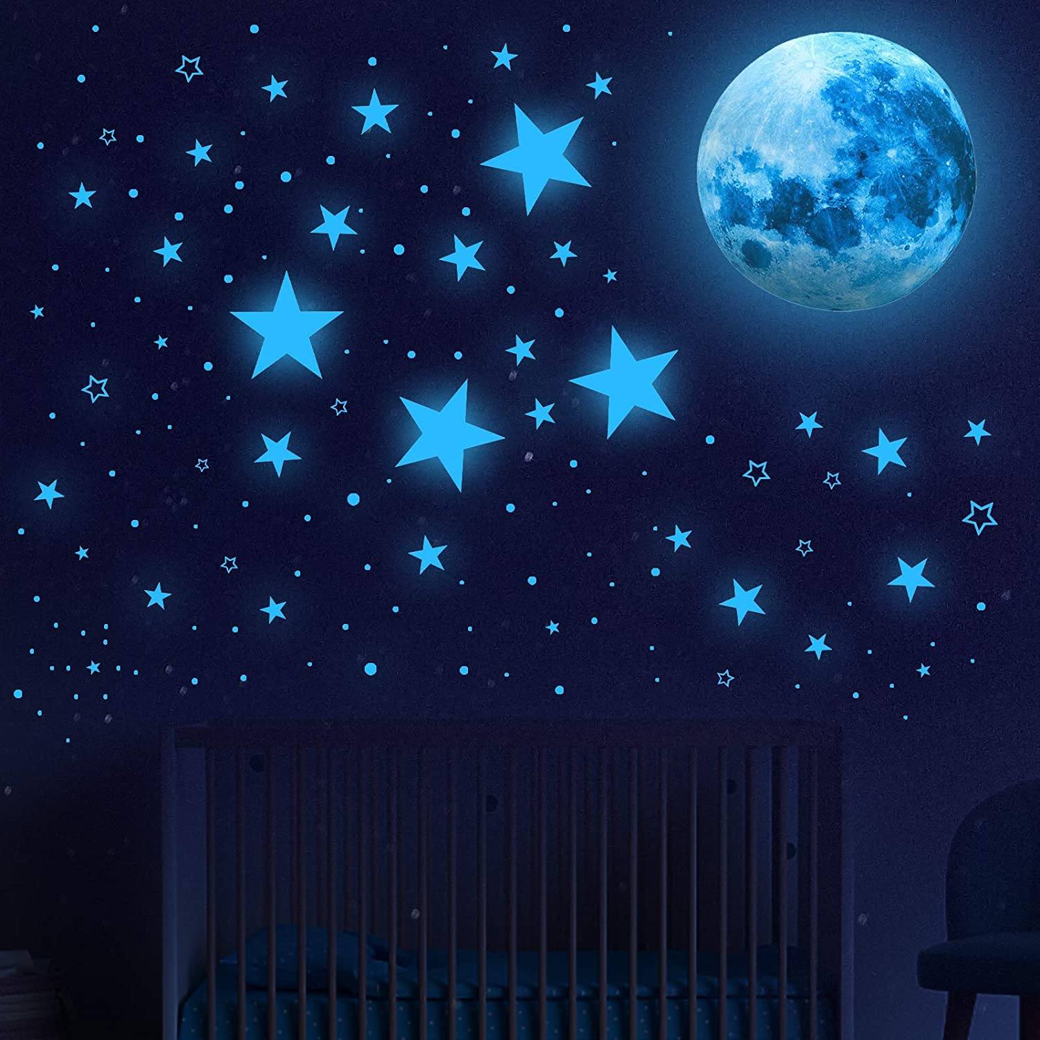 Dark Star Glow and Moon Wall Sticker Clearance Find Great