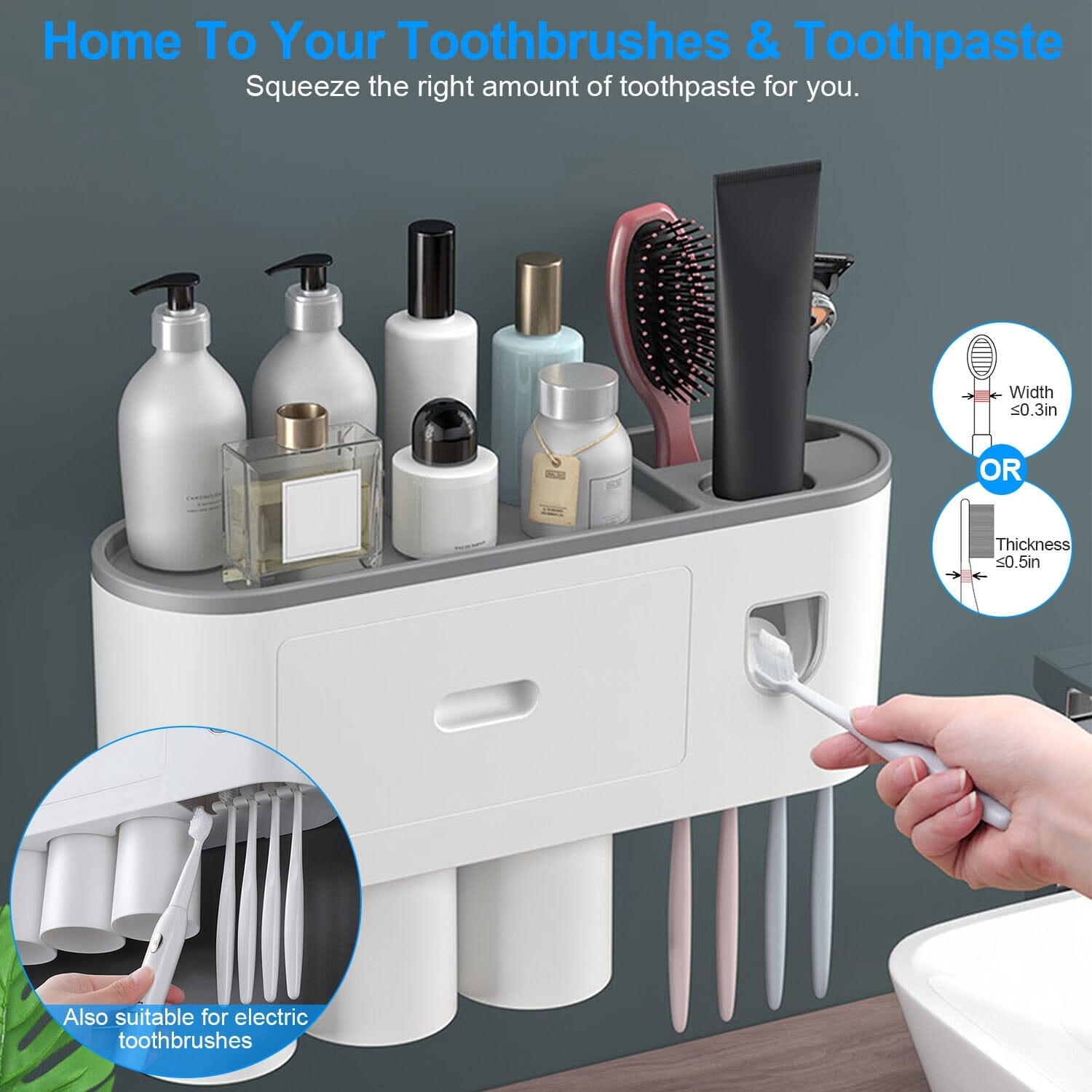 Multifunctional Wall Mount Toothbrush Holder Rack Organizer Clearance Cheap Online