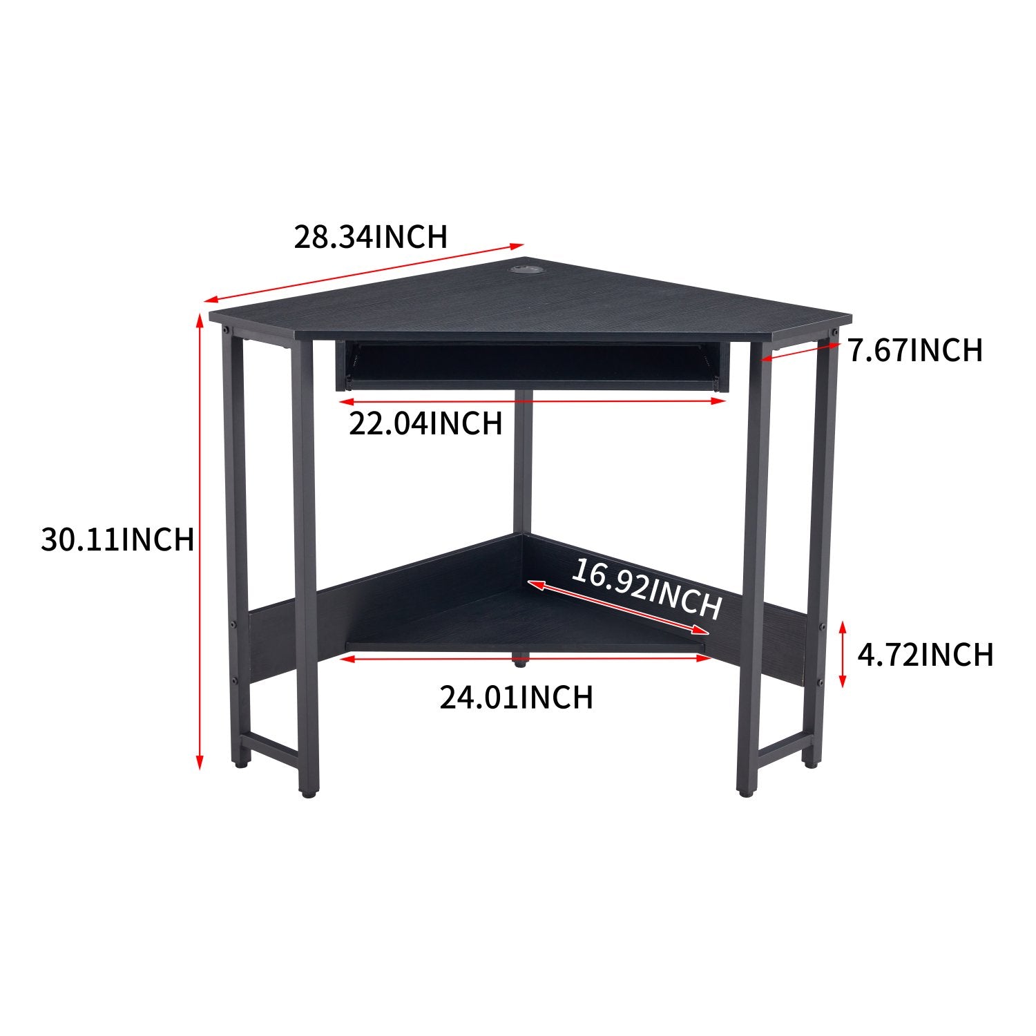 Triangle Computer Desk, Smooth Keyboard Tray& Storage Shelves Very Cheap Sale Online