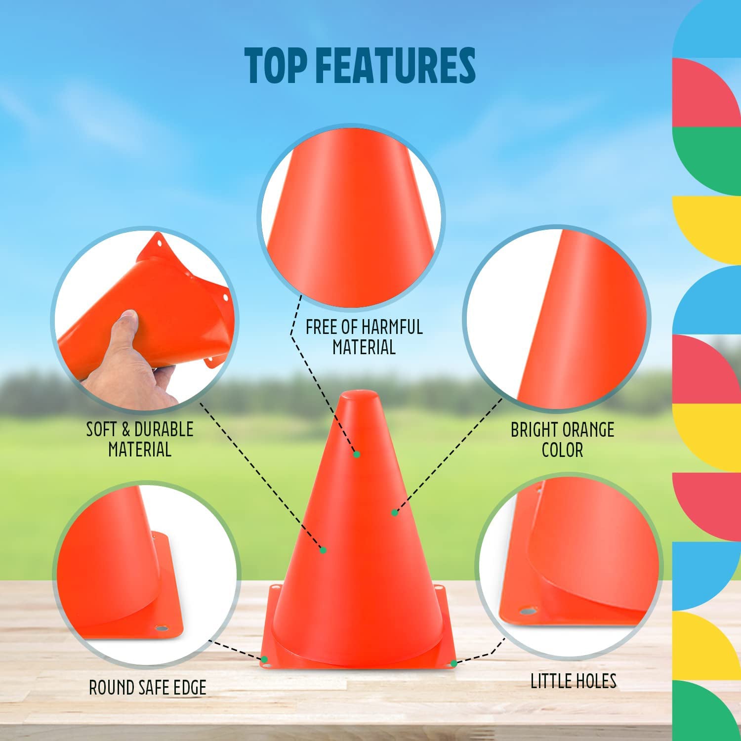 6-Pack: 7-inch Traffic Cones Sports Practice for Agility Drills & Training Cheap Pice Discount Authentic