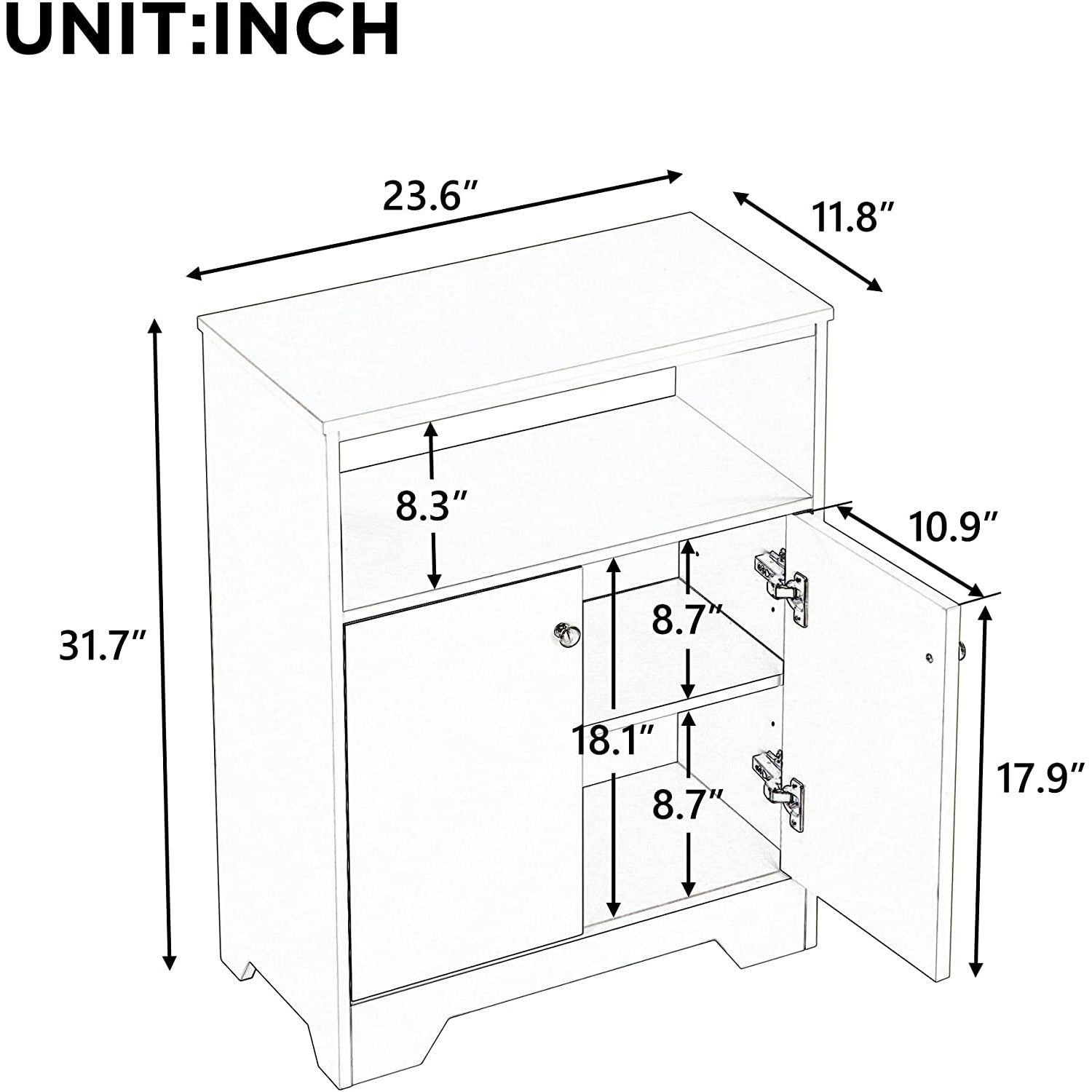 Bathroom Storage Cabinet with Two Doors and Adjustable Shelves Enjoy Cheap Online