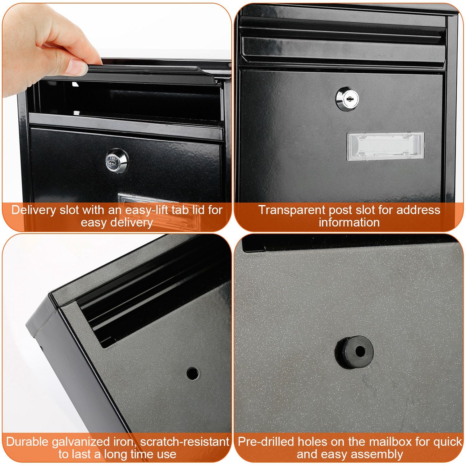 Wall Mount Mailbox Lockable Galvanized Iron Letter Post Box Fashionable Sale Online