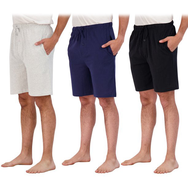 3-Pack: Men's Cotton Lounge Shorts with Pockets Clearance Store Sale Online