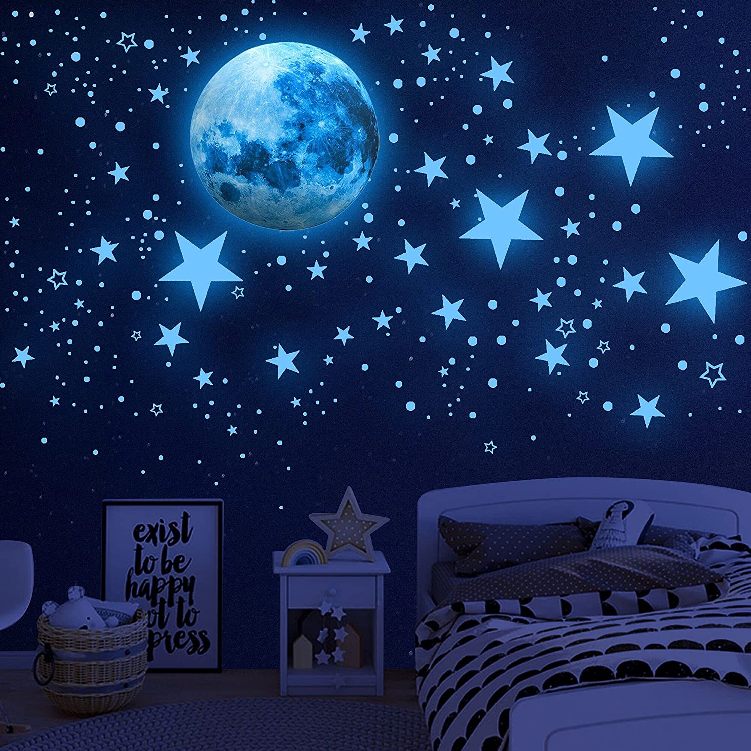 Dark Star Glow and Moon Wall Sticker Clearance Find Great