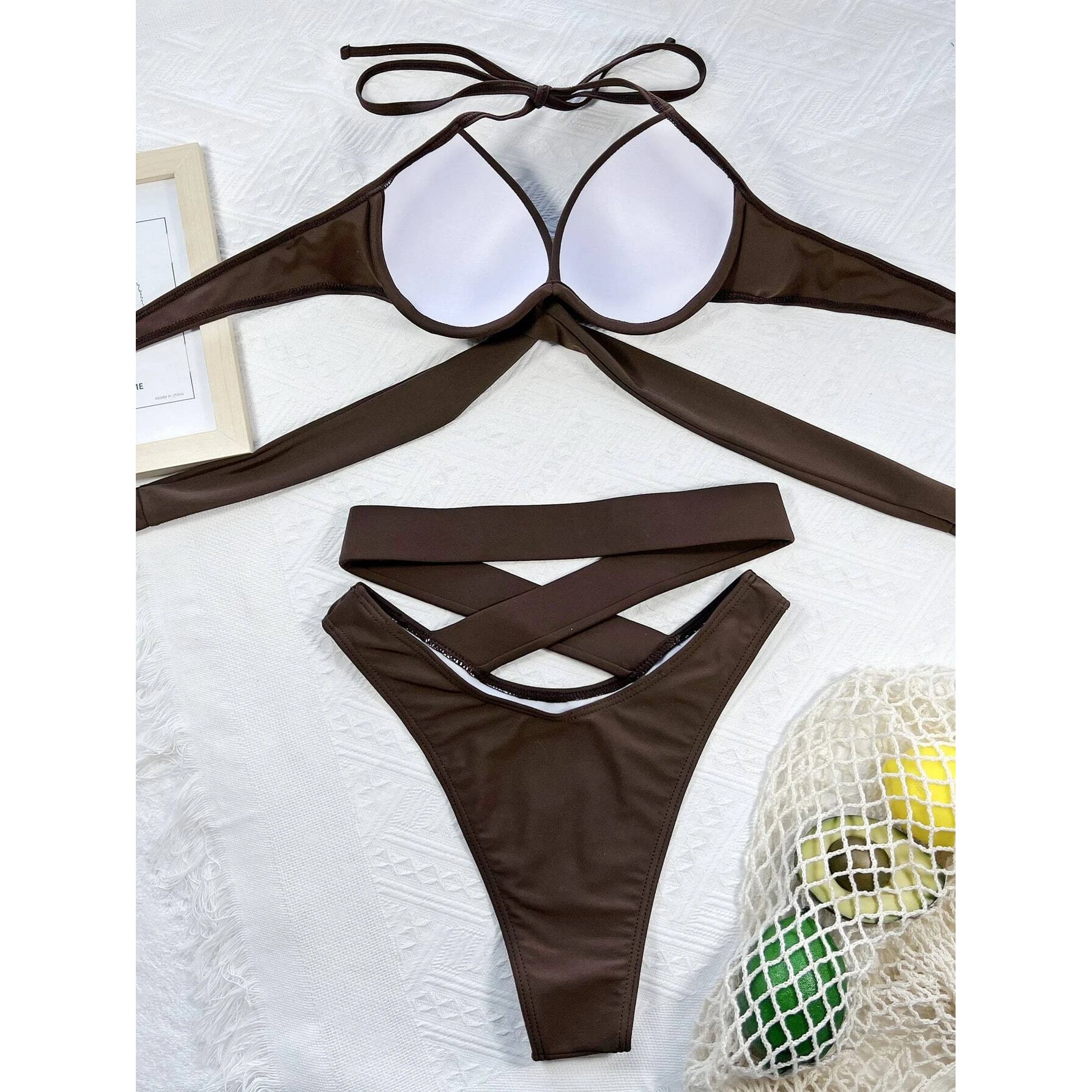 Criss Cross Wrap Push Up Bikini Swimsuit Reliable Sale Online