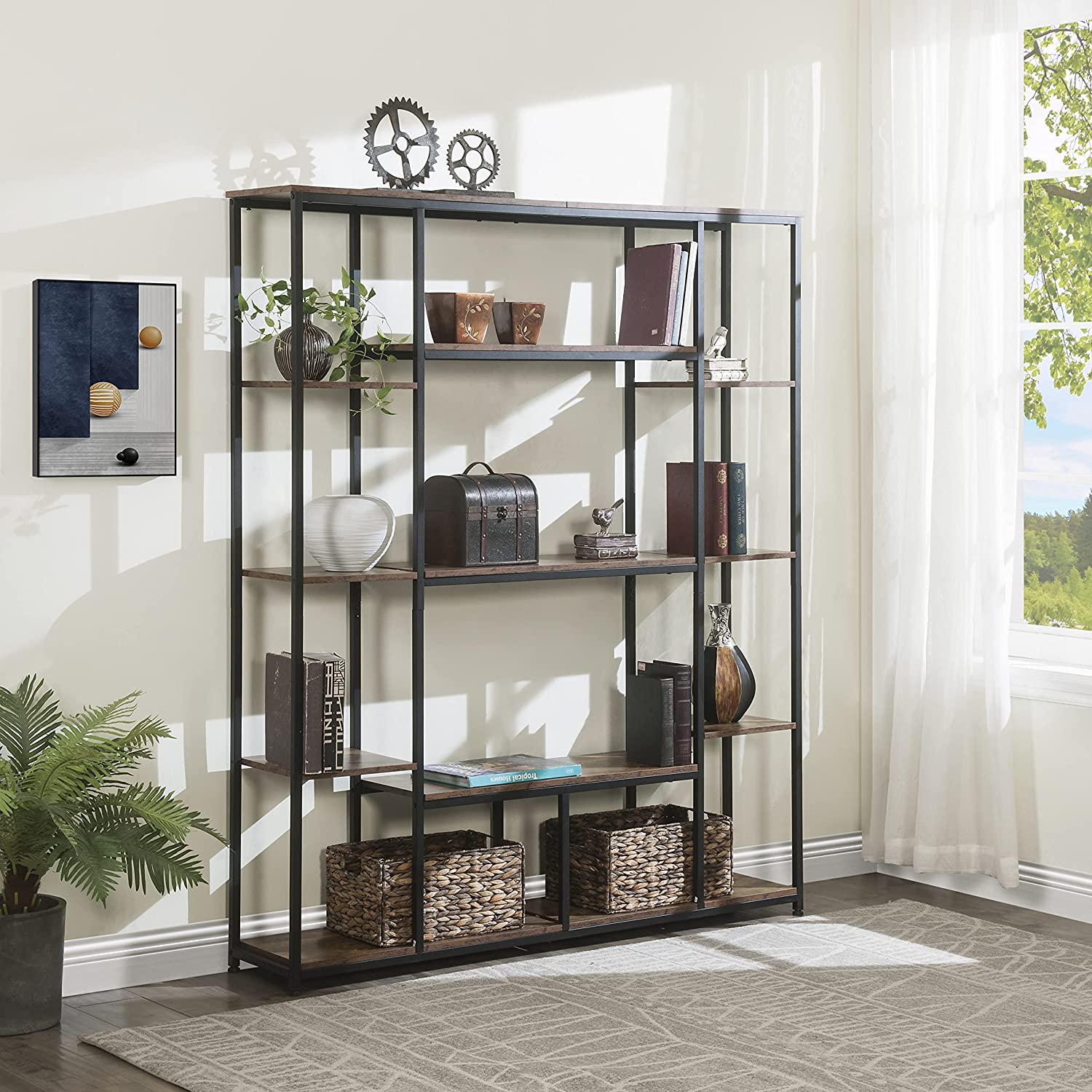 5-Tier Bookcase Bedroom Tall Bookshelf Cheap Eastbay