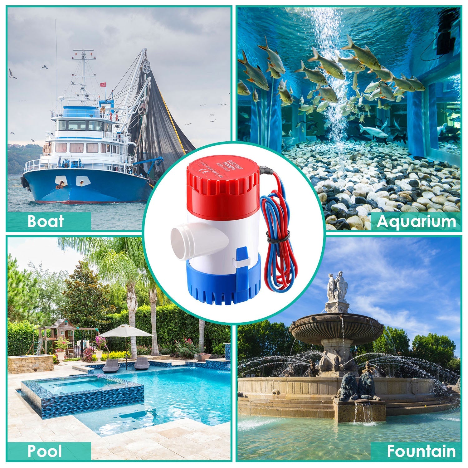 12V 1100GPH Submersible Marine Boat Bilge Non-Automatic Electric Water Pump Buy Cheap Pices