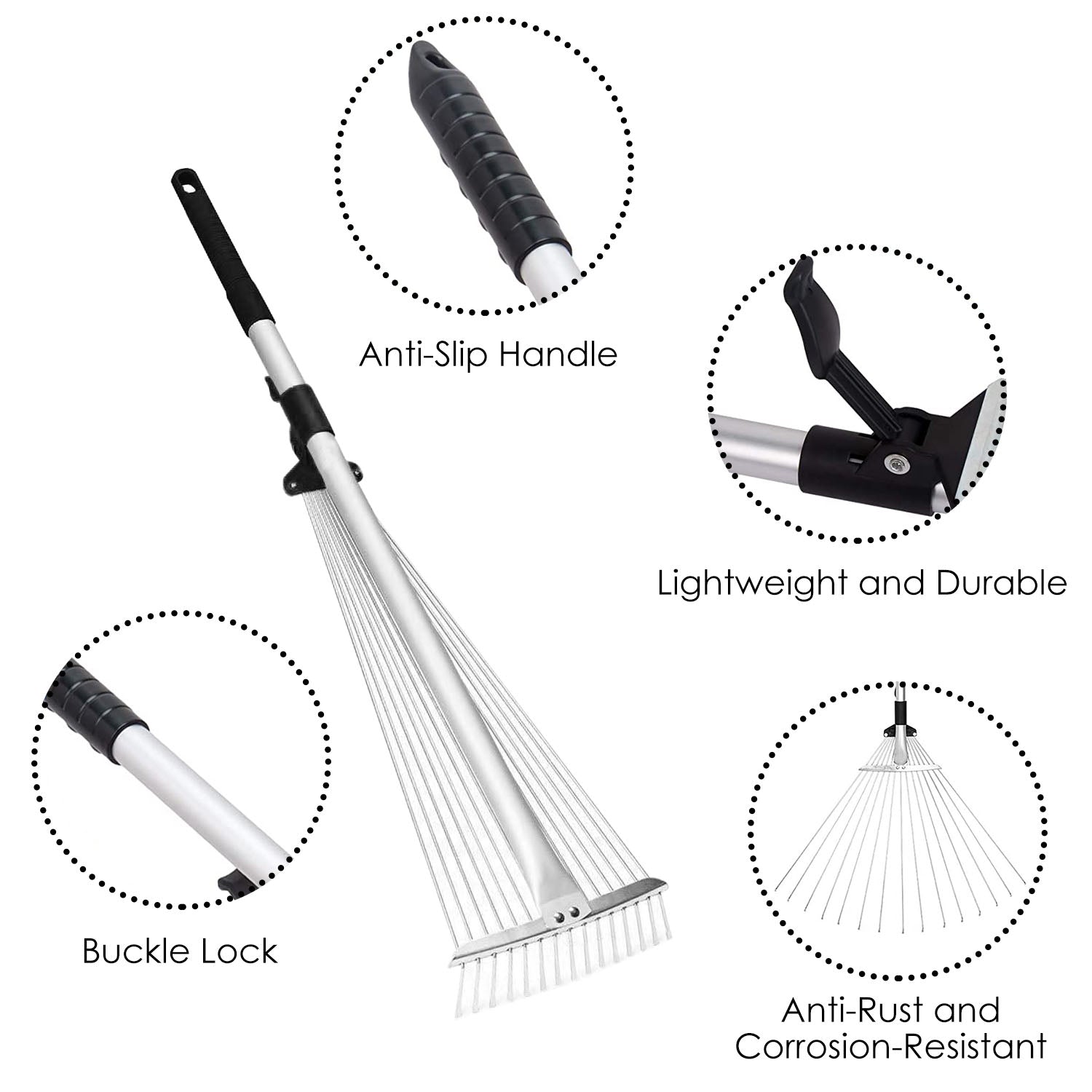 15-Teeth Expanding Stainless Steel Rake Discount Countdown Package