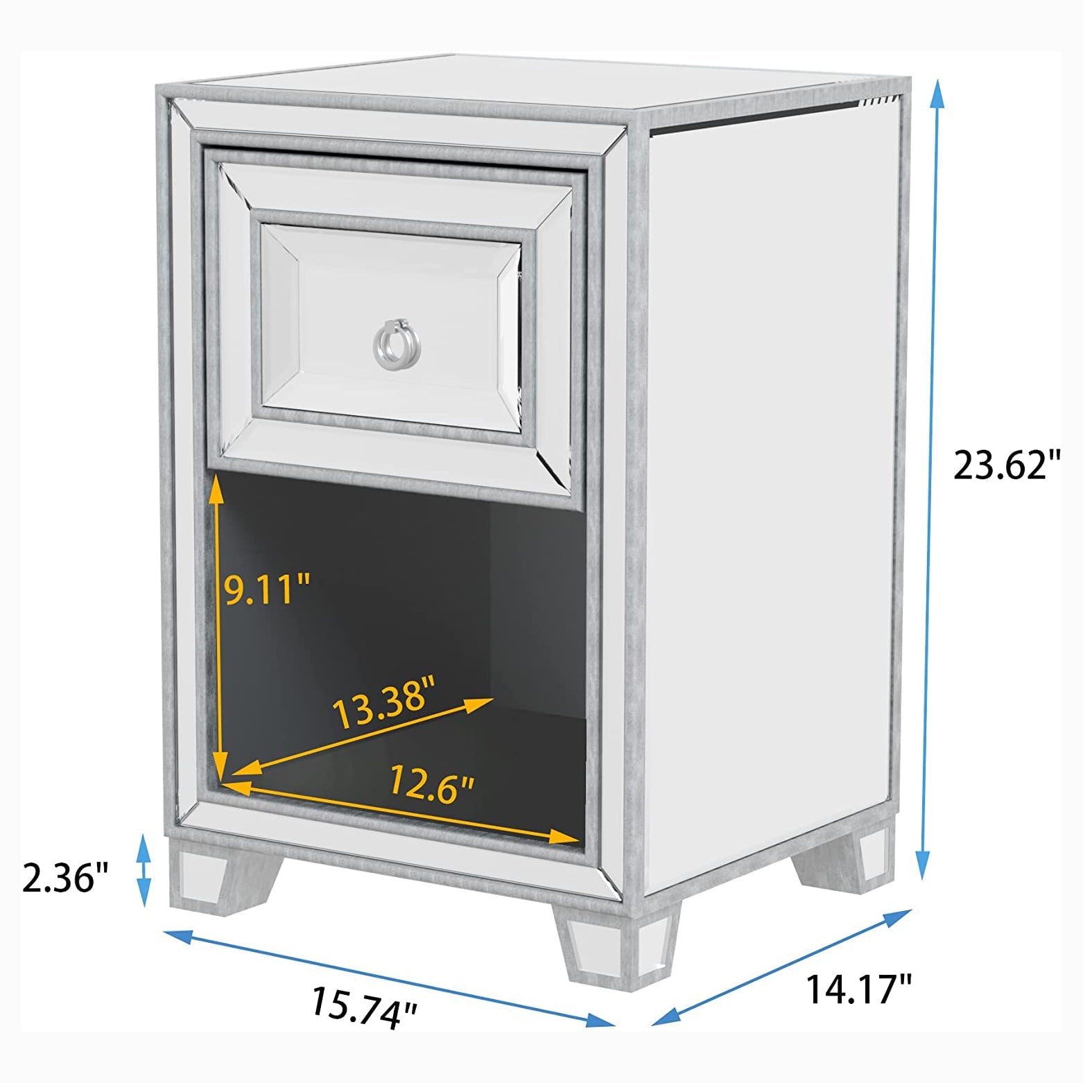 Mirrored Accent Bedside Coffee Table Marketable Cheap Pice