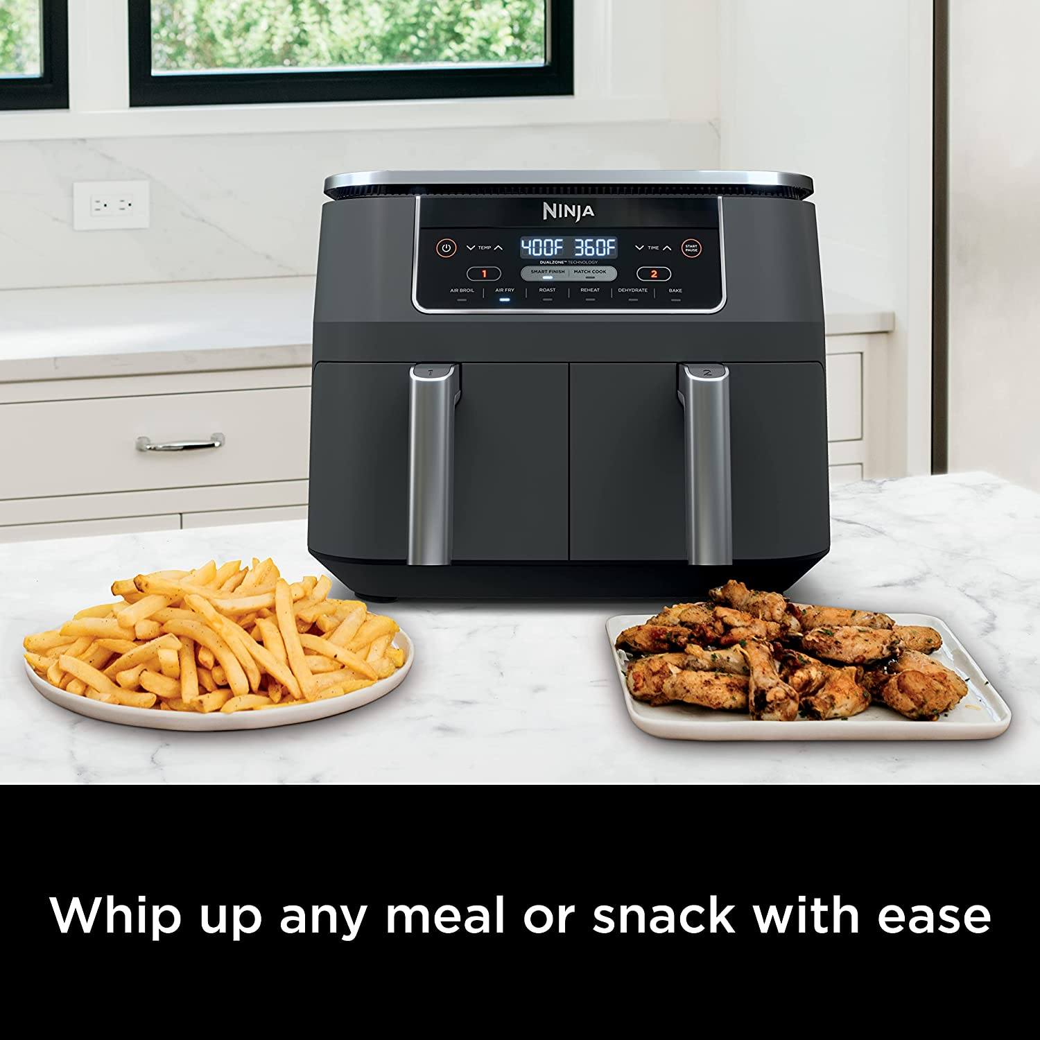 Ninja DZ201 Foodi 8 Quart 6-in-1 DualZone 2-Basket Air Fryer (Refurbished) Cheap Sale With Paypal