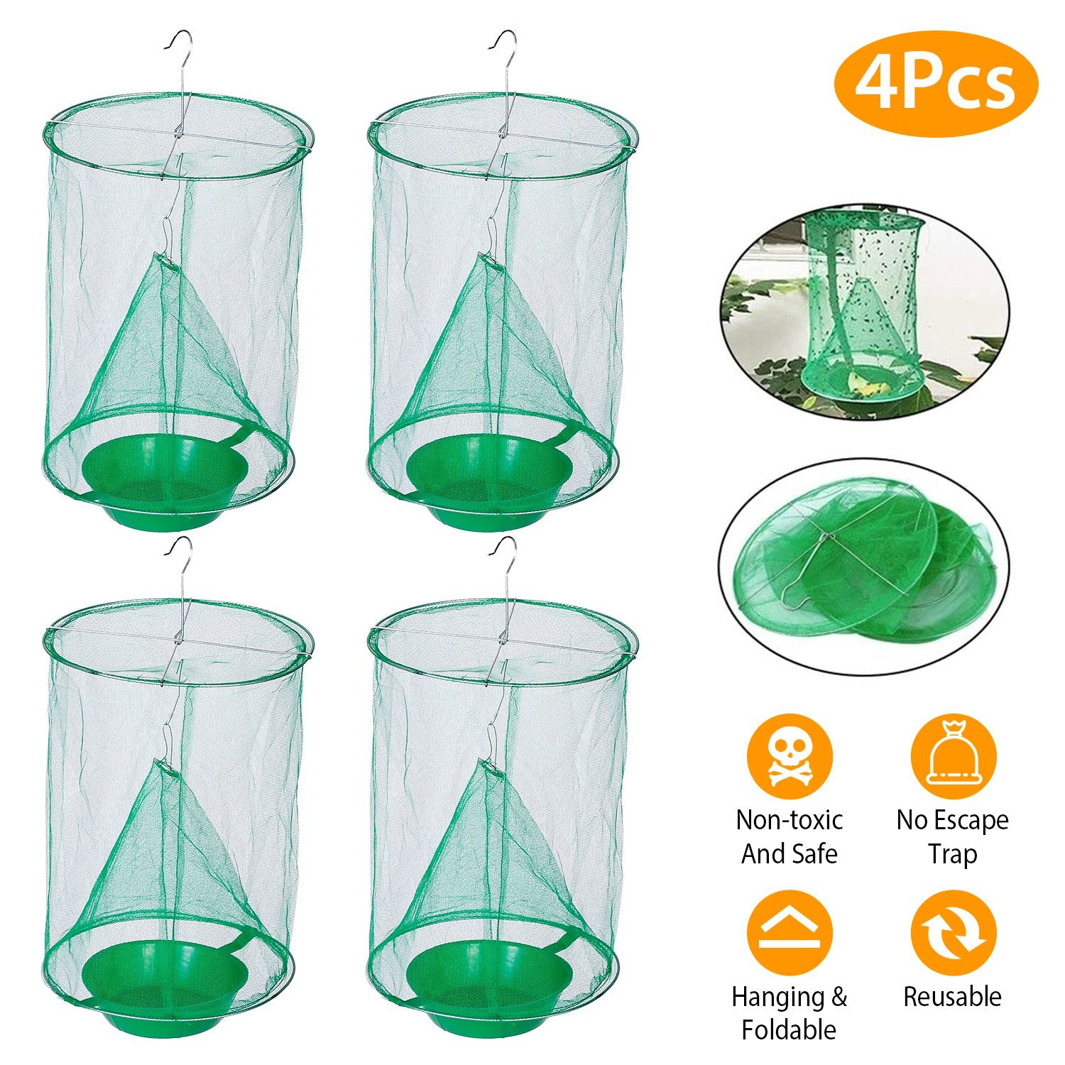 4-Piece: Ranch Fly Trap with Bait Set Lowest Pice Cheap Pice