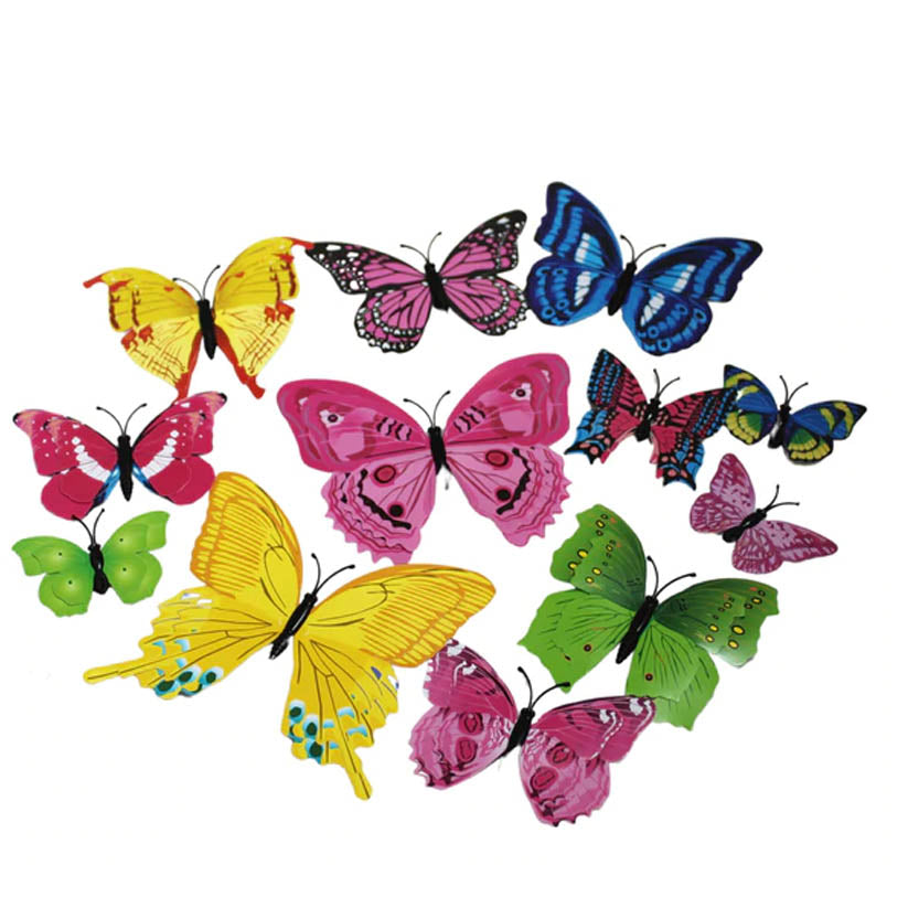 12-Pieces: Mixed Color 3D Butterfly Magnet Fridge Stickers In China Cheap Online