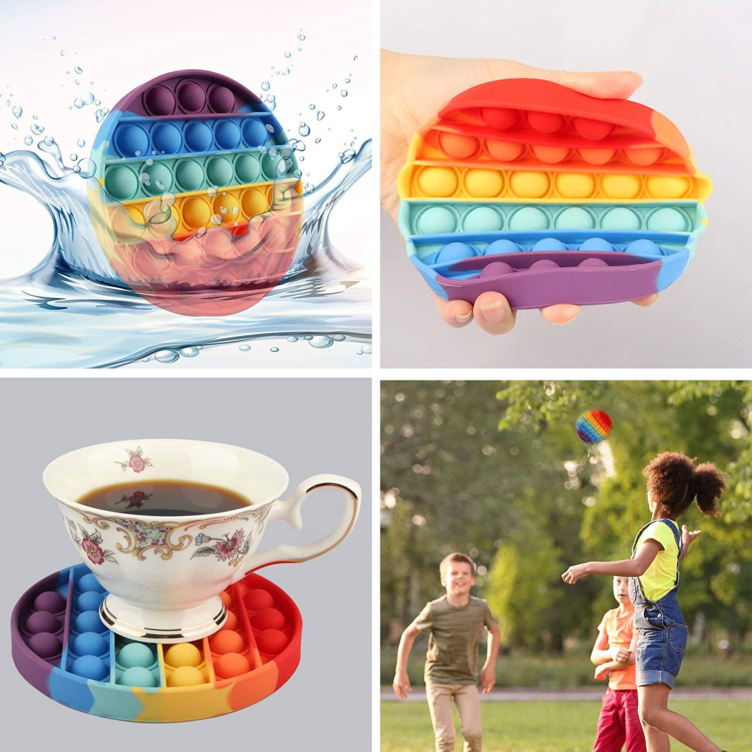 4-Pack: Rainbow Pop-It Bubble Popper Outlet Affordable