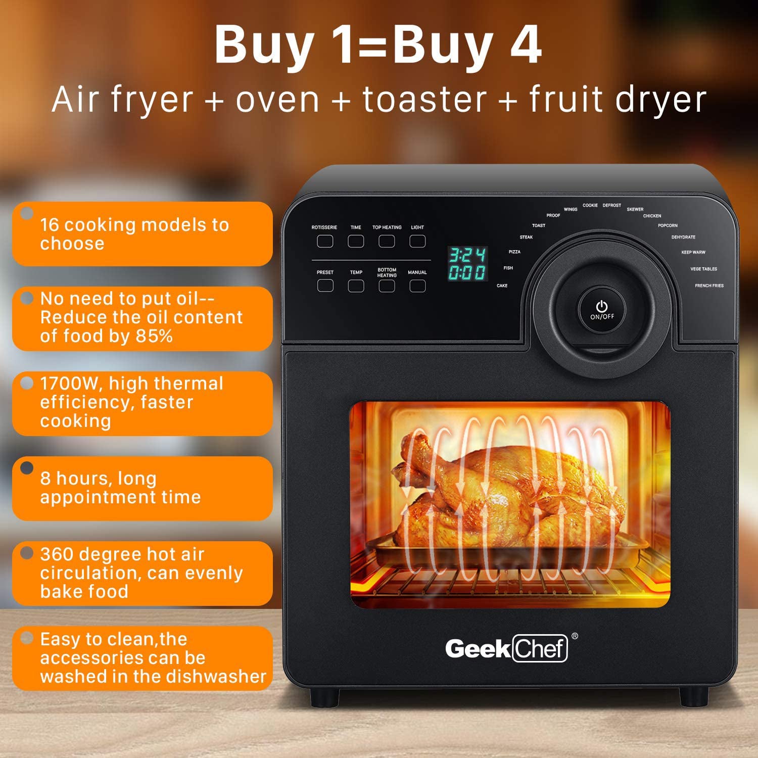 Geek Chef Electric Air Fryer Oven Sale In China