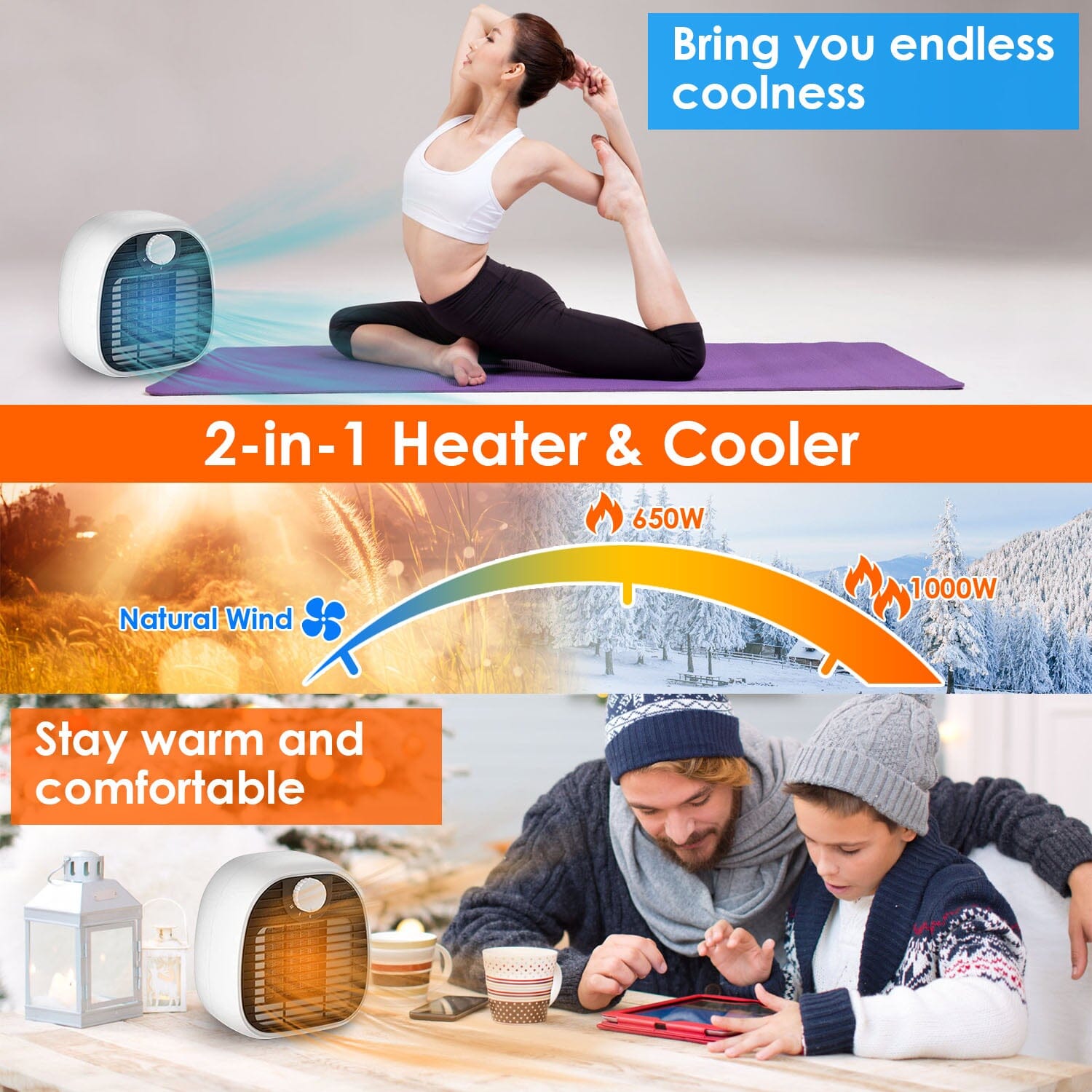 1000W Portable Electric Heater Sale Real