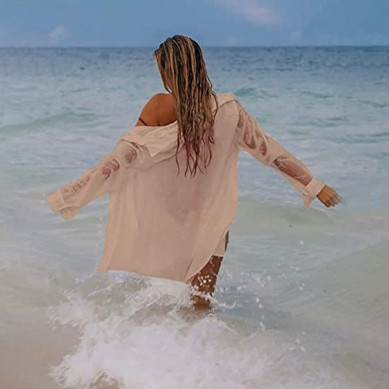 Women's Long Sleeve Beach Shirt Blouse Cheap Sale 2025 Newest