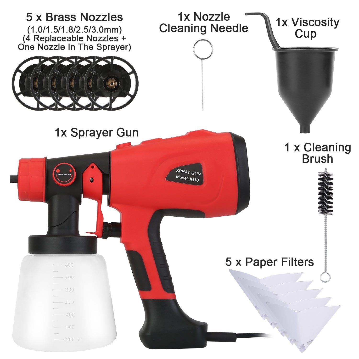 Paint Sprayer HVLP Handheld Painter with 3 Spray Patterns Outlet New Arrival