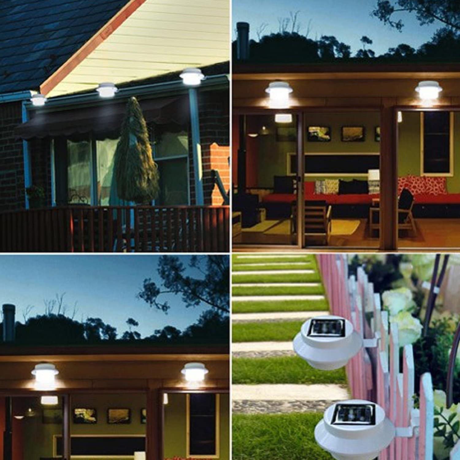 4-Pack: BOUNDERY Outdoor Solar Gutter LED Lights Discount Big Sale