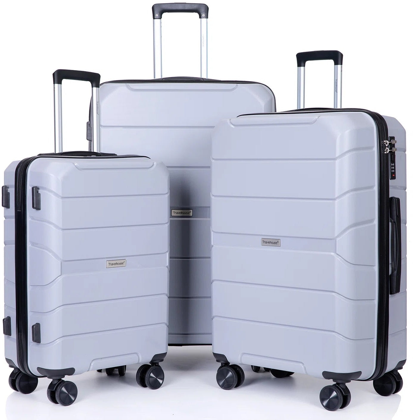 3-Pack: Lightweight Suitcases with TSA Lock 2025 Unisex For Sale