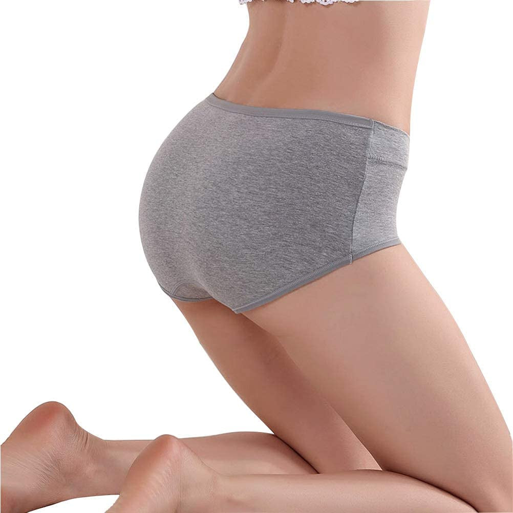 5-Pack: Cotton Mid Waist No Muffin Top Full Coverage Brief Ladies Underwear Sast Online