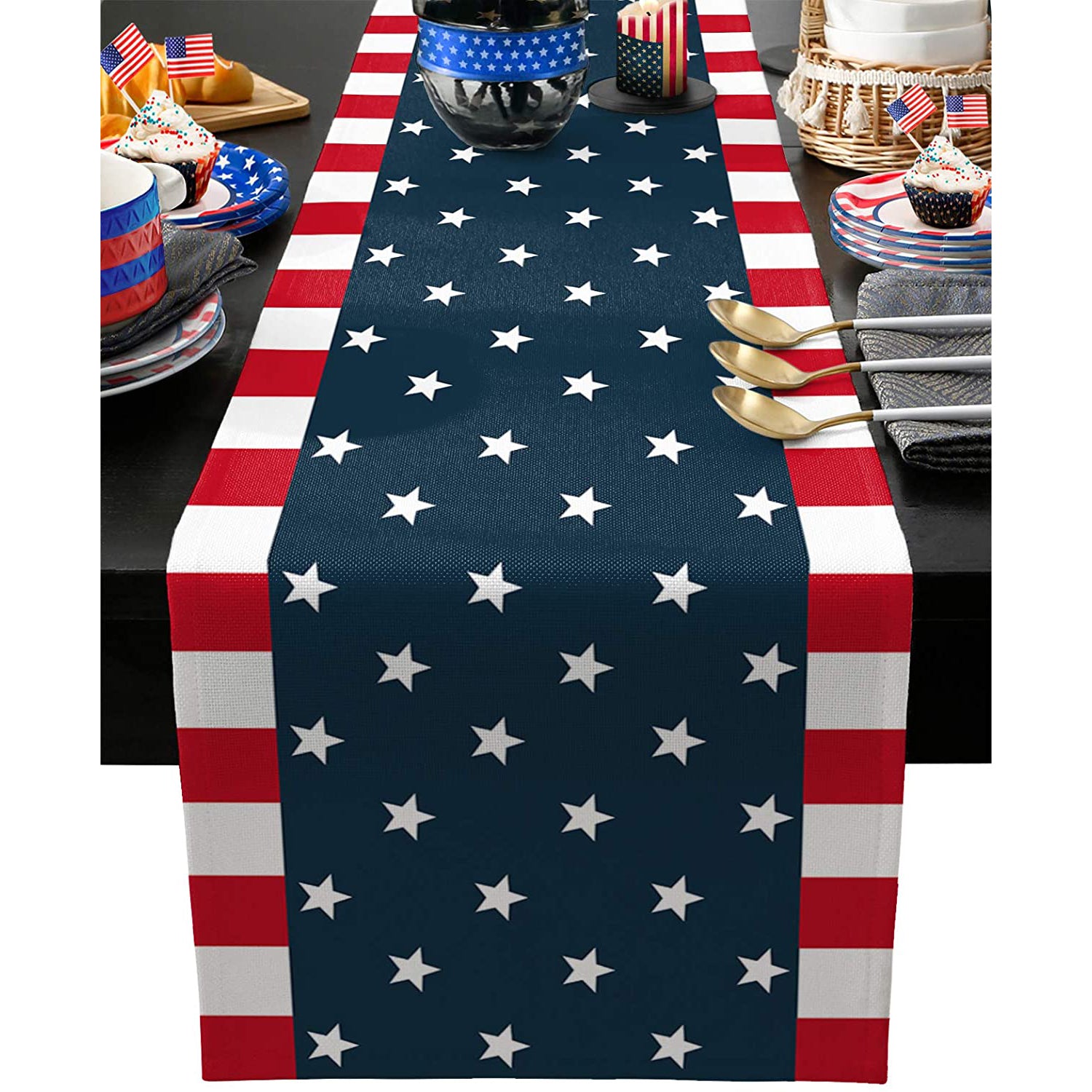 Independence Day 4th of July Table Runner Dresser Scarves Clearance Genuine