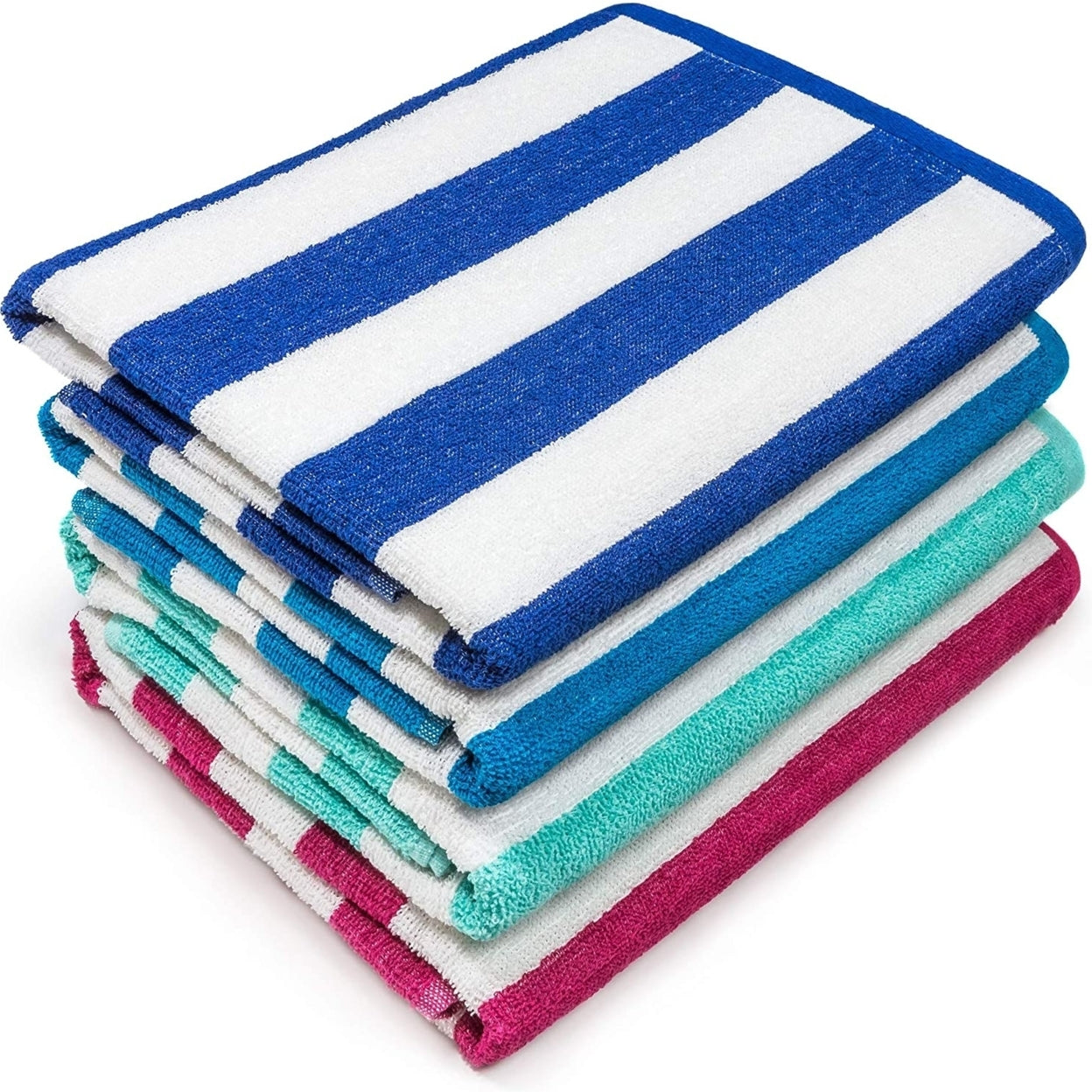 4-Pack: 30 x 60 Ultra-Soft 100% Cotton Striped Pool Cabana Hotel Beach Towels Countdown Package Cheap Online