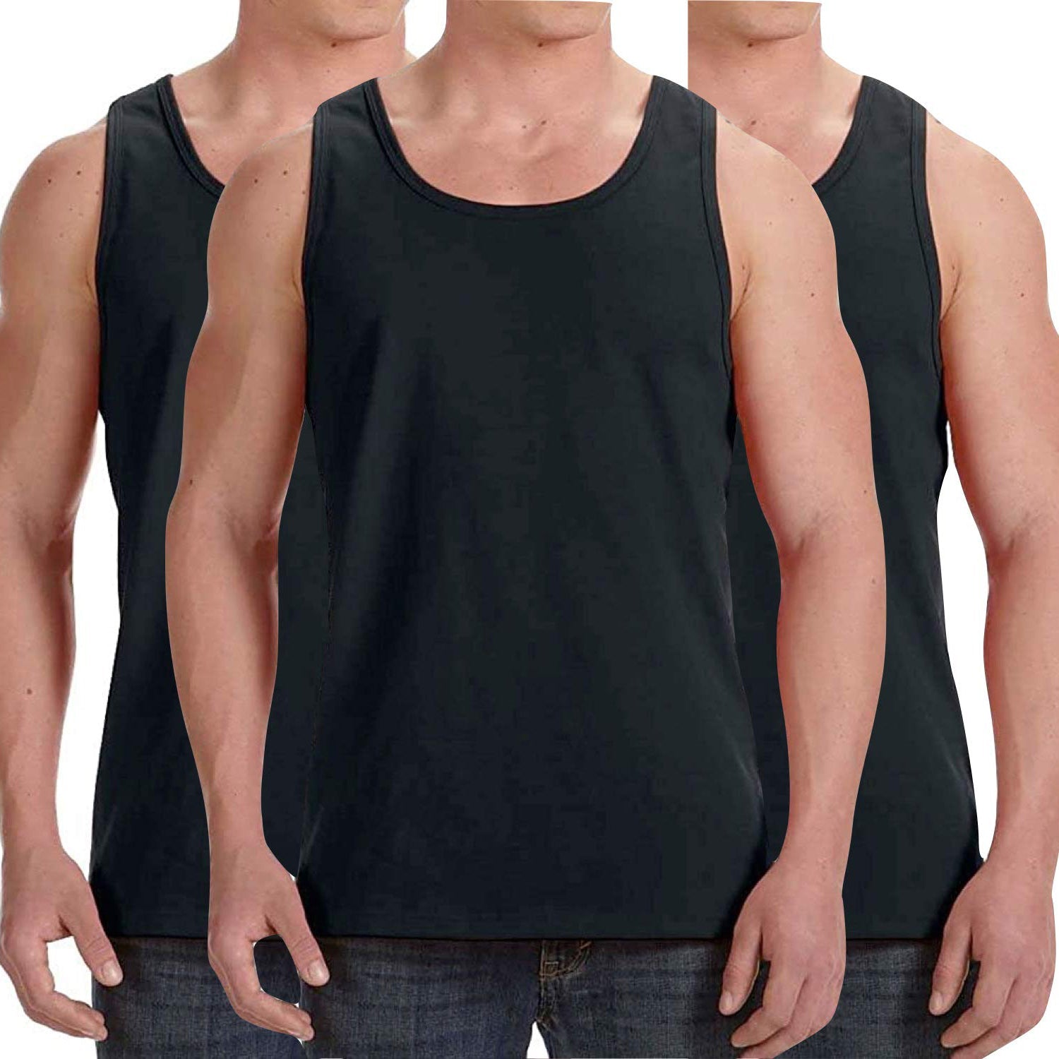 3-Pack: ToBeInStyle Men's Premium Cotton Muscle Tank Tops Visit New Cheap Pice