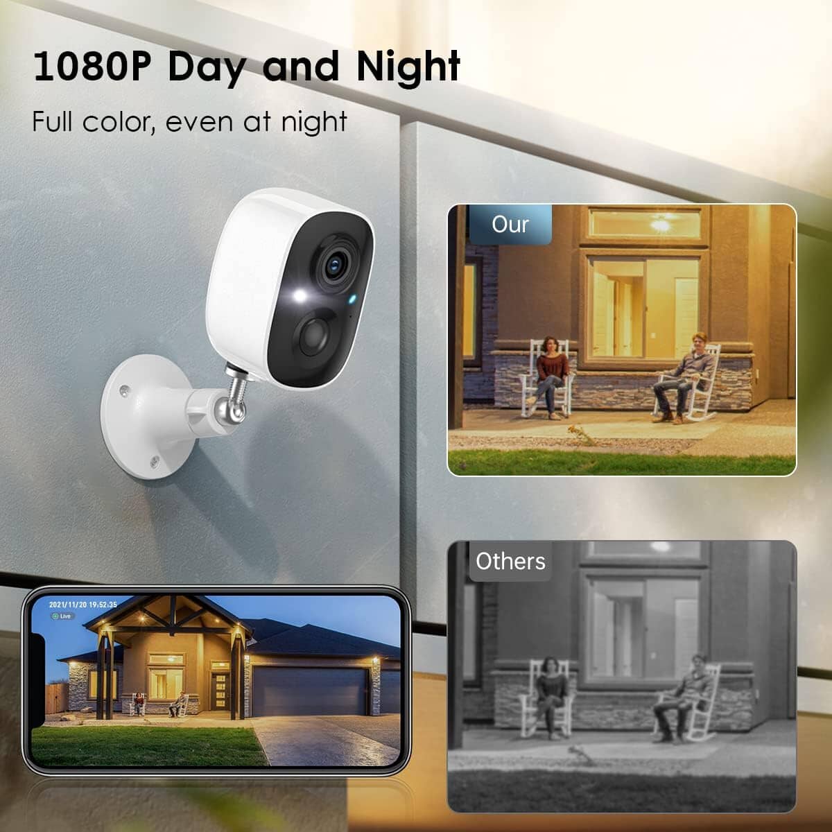 Security Camera Wireless Outdoor, 2-Way Talk Battery Powered Wi-Fi Camera  (Refurbished) Outlet Clearance