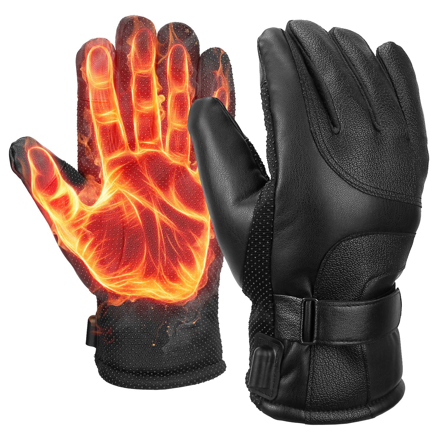 Electric Heated Touchscreen Thermal Gloves Leather USB Plug Cost For Sale