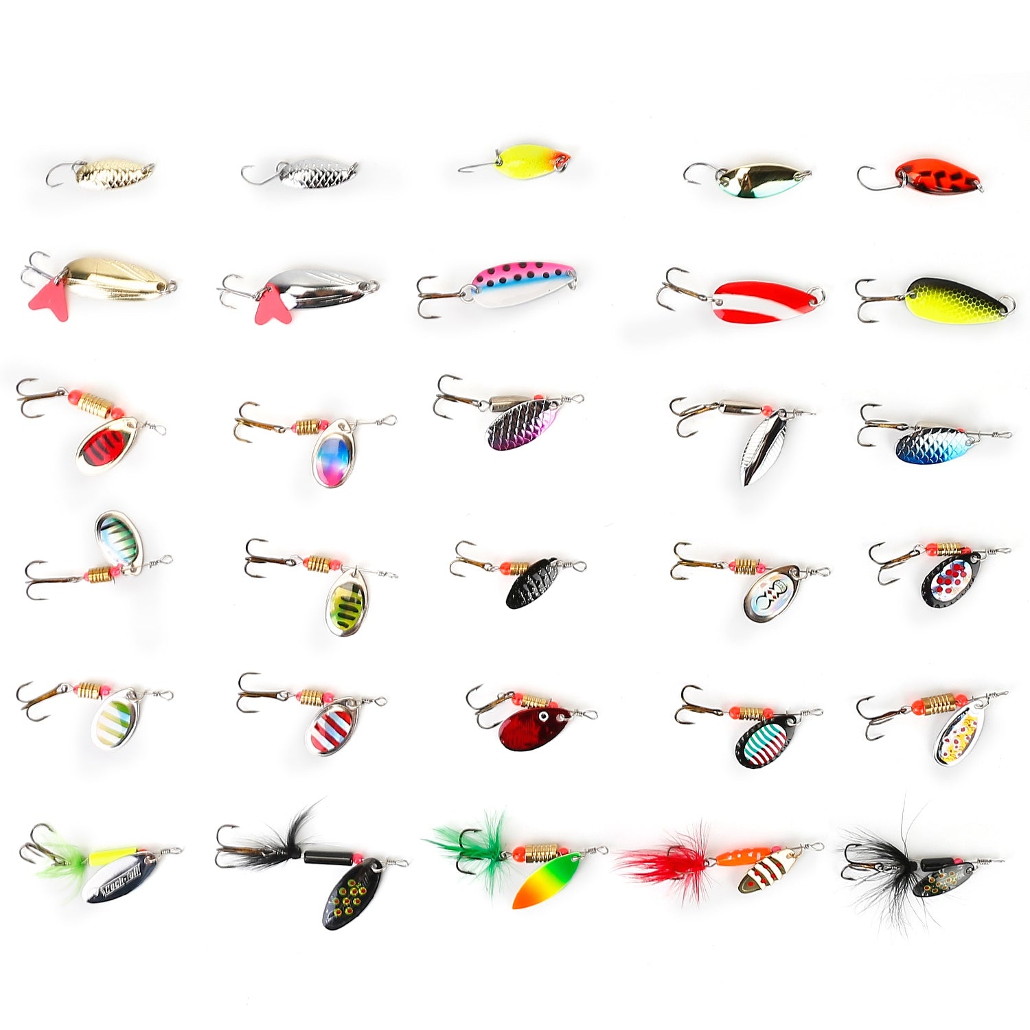 30-Piece: Fishing Metal Spoon Lures Kit Visit Online