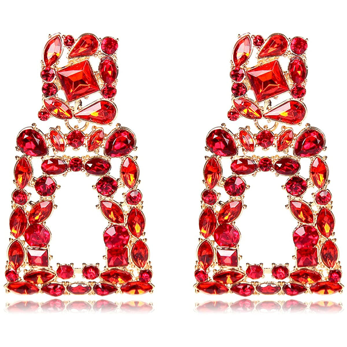 Women's Rhinestone Rectangle Drop Earrings Cheap Pice Store