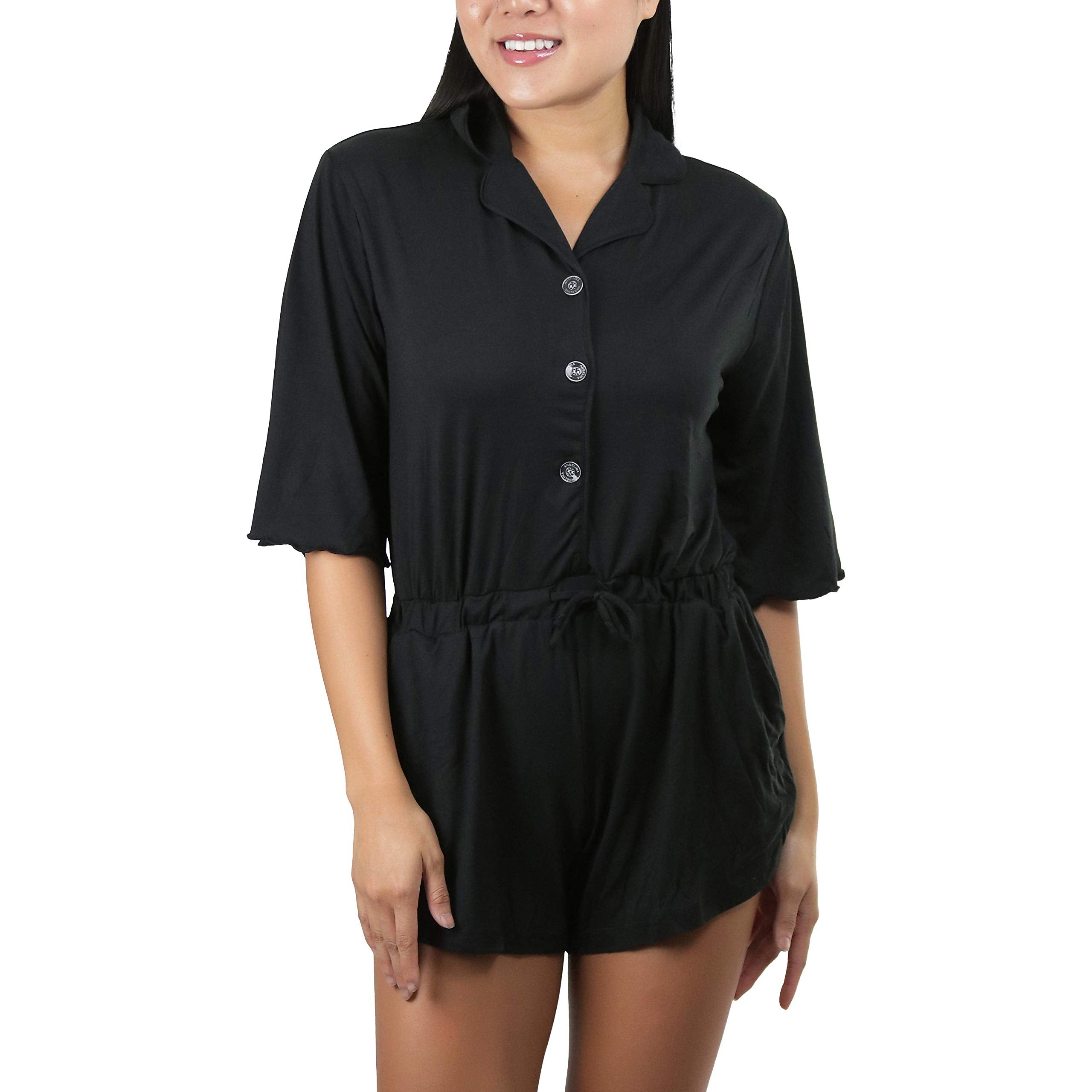 ToBeInStyle Women's Brushed Microfiber Short Sleeves Romper Clearance Footlocker Finishline