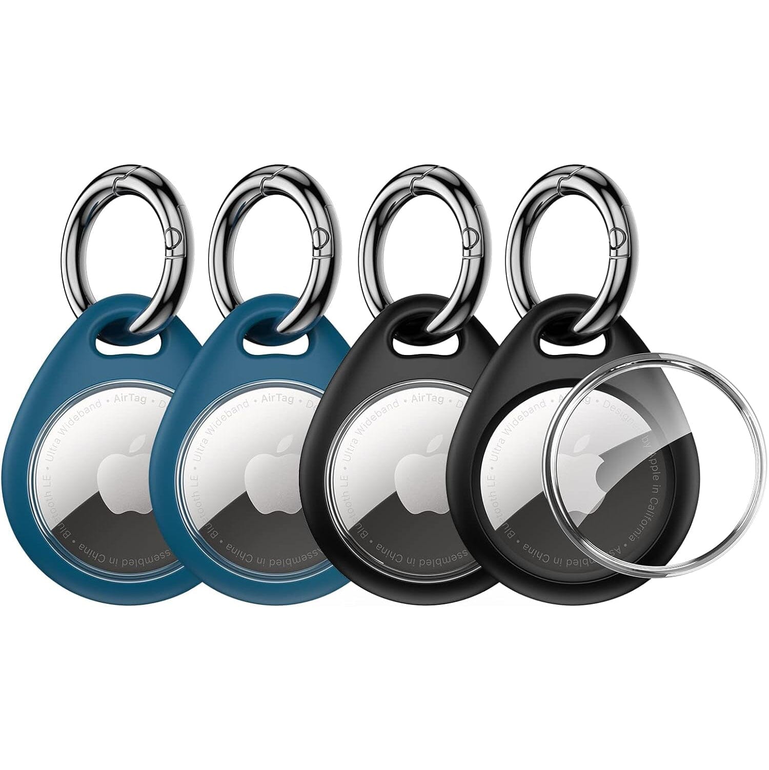 4-Pack: UNBREAKcable Apple AirTag Holder with All Metal Keychain Key Ring Clip  (Refurbished) Free Shipping Original