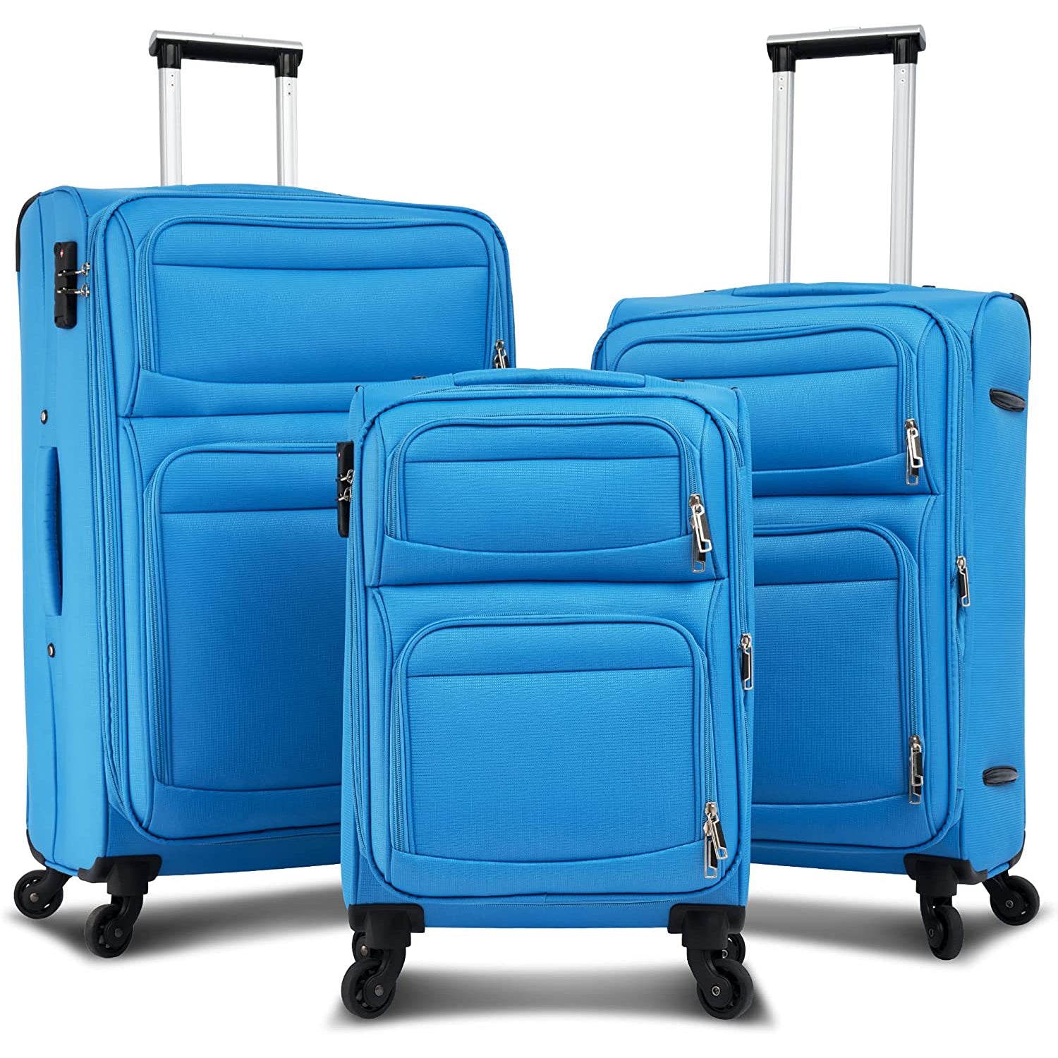 3-Pack: Softside Travel Luggage Set with TSA Lock Clearance Visit New