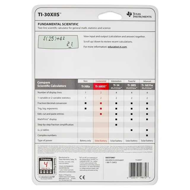 Texas Instruments TI-30XIIS 2 Line Scientific Calculator  (Refurbished) Popular Sale Online