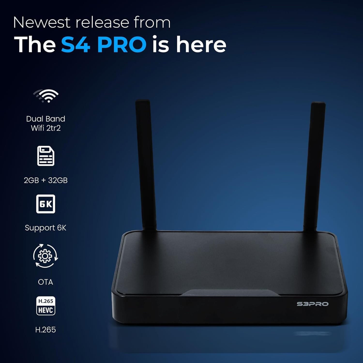 WALLECOM 2023 Latest S4 PRO Smart TV Box  (Refurbished) Newest Cheap Pice