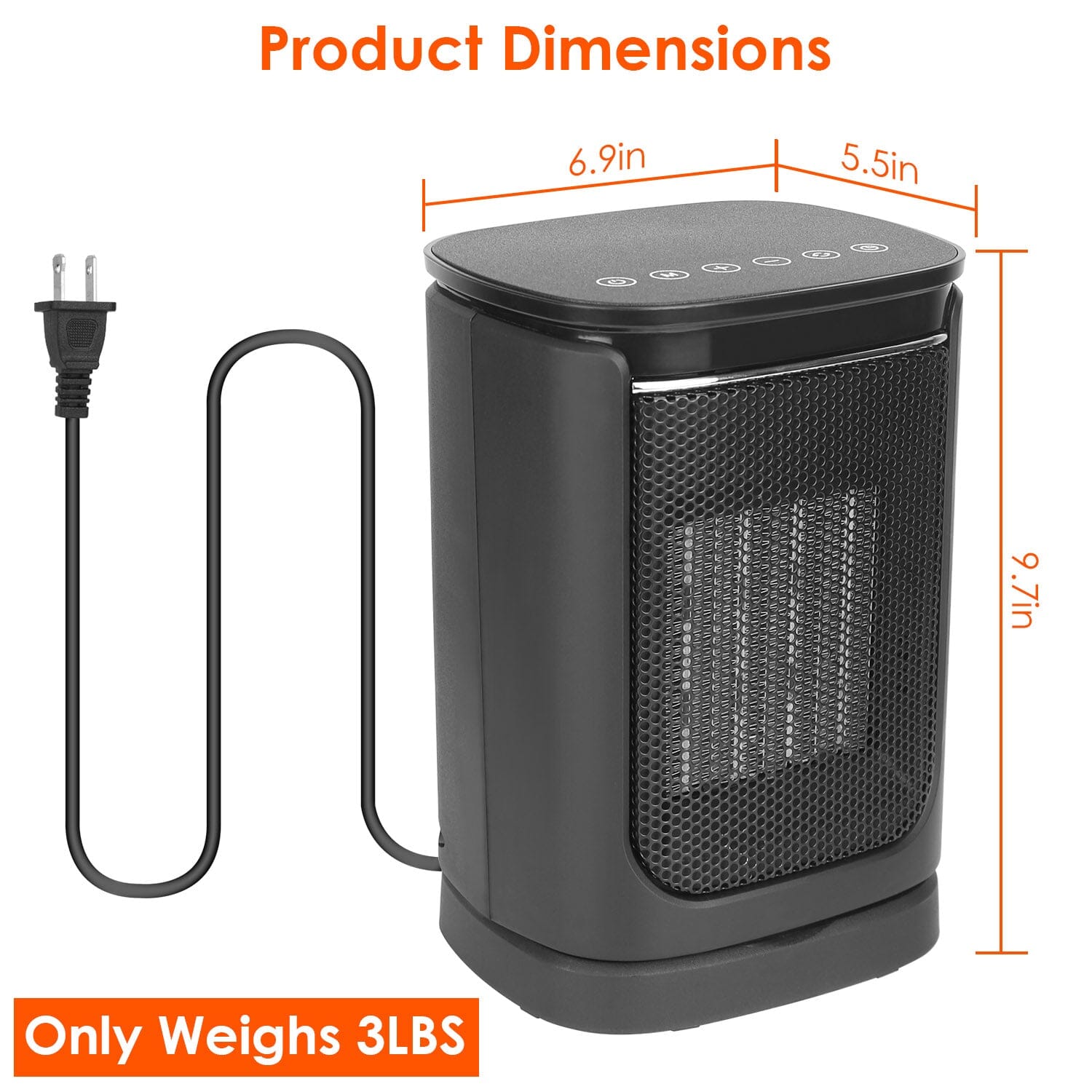 1500W Electric Space Heater Ceramic Heater Fan with 3 Modes Remote Control Digital Display Recommend Sale Online