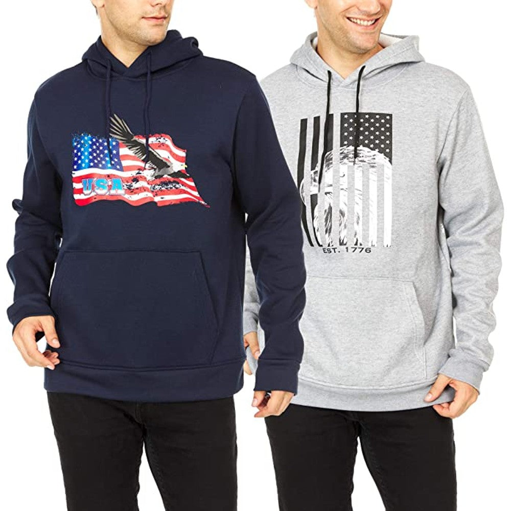 2-Pack: Men's Fleece-Lined Pullover Hoodies Browse Cheap Online