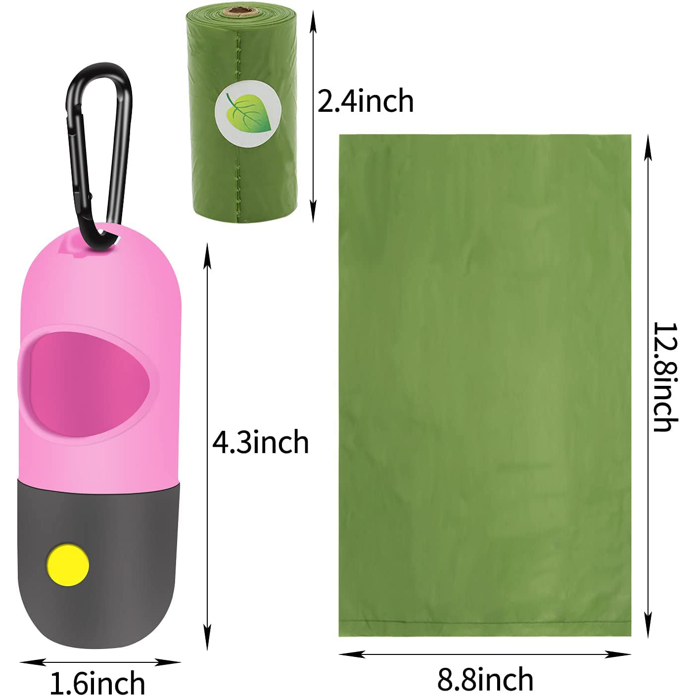 2-Pack: Dog Poop Bag Dispenser with Built-in LED Flashlight With Mastercard