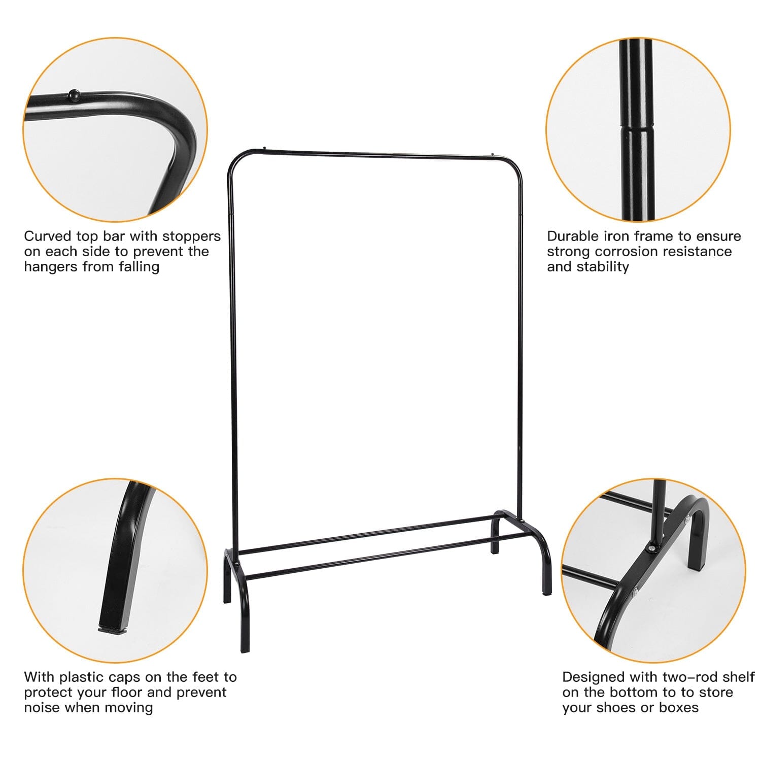 33Lbs Loading Garment Racks Freestanding with Bottom Shelf Outlet Geniue Stockist