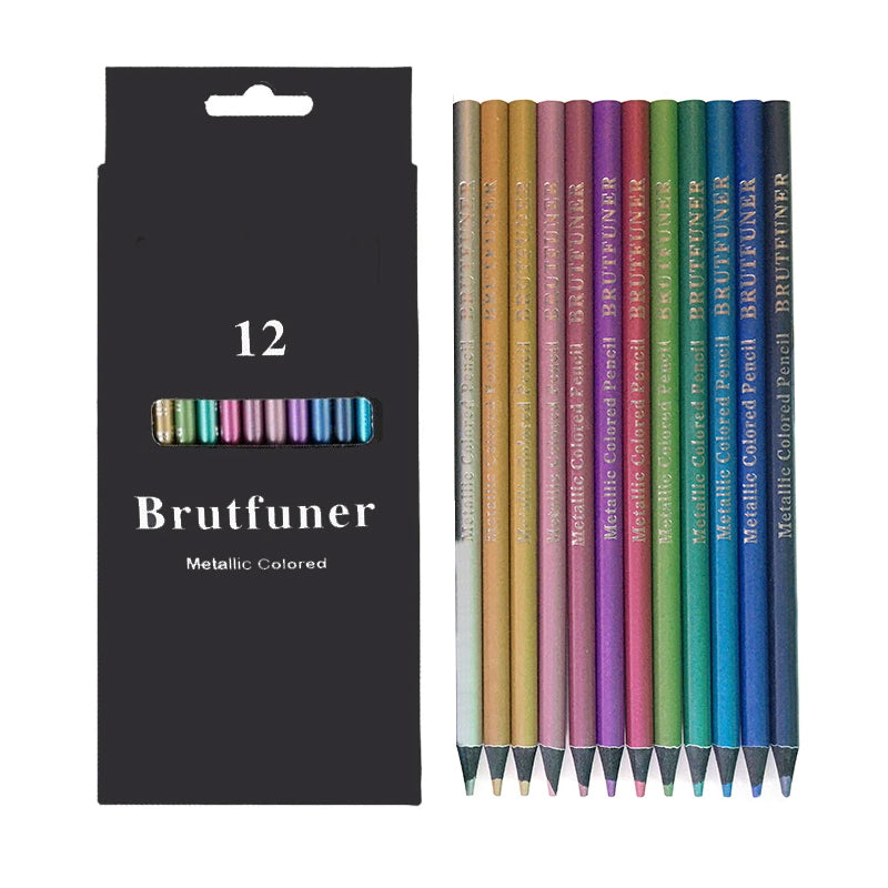 12-Piece: Metallic Colored Pencils Looking For Online