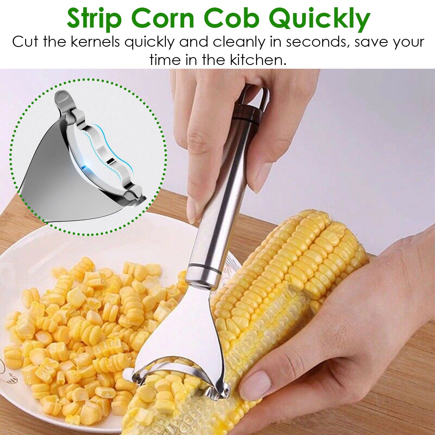 2-Piece: Stainless Steel Corn Cob Peelers Pick A Best