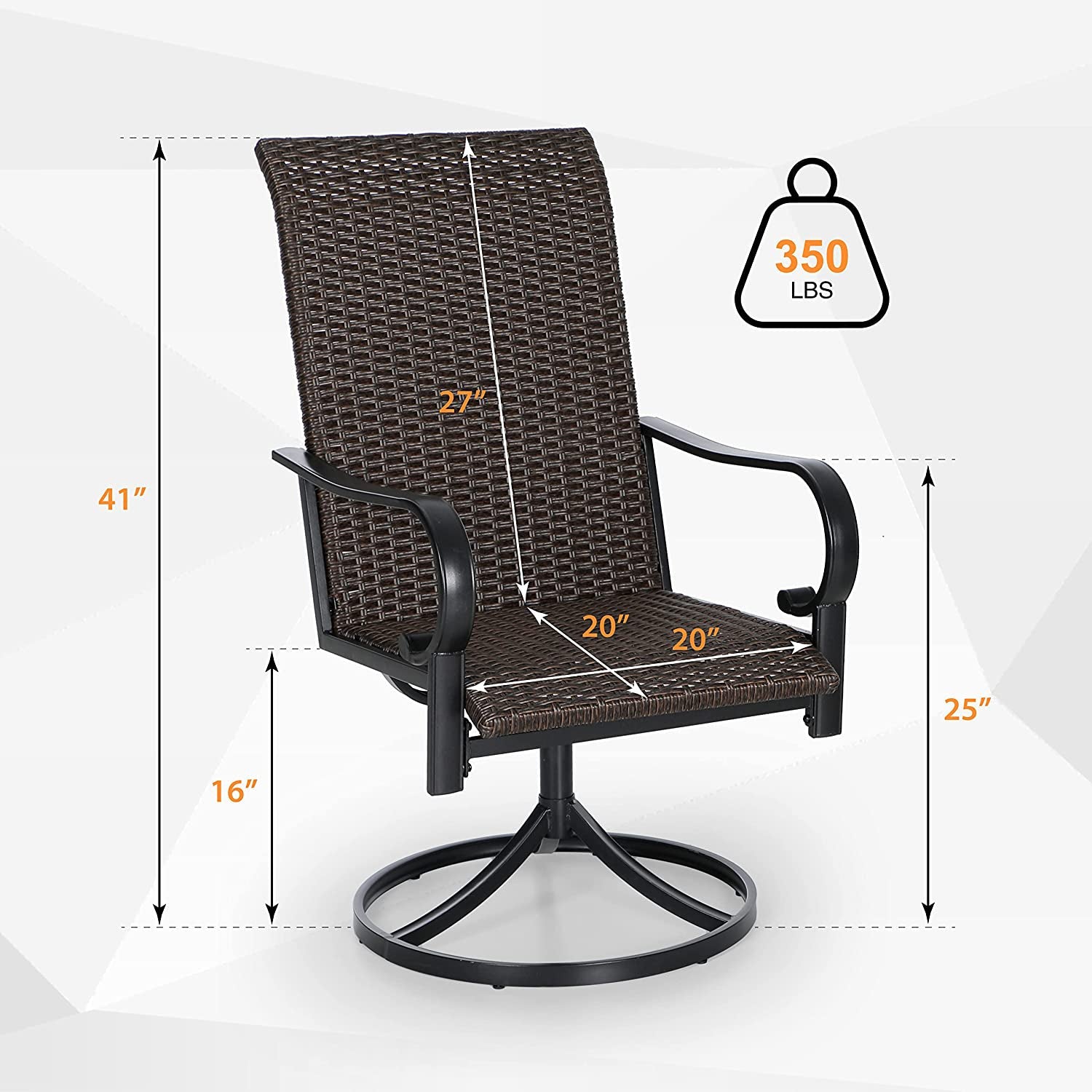 2-Piece: Outdoor Swivel Rattan Dining Chair Set Discount Big Sale